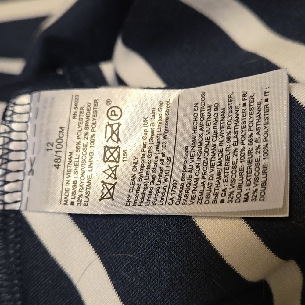 Banana Republic Stripe Sleeveless Handkerchief-Hem Dress with Pockets, Size 12 - Picture 10 of 10